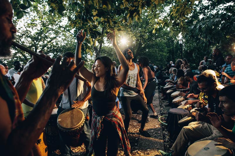 The best things to do in DC's Columbia Heights neighborhood - Meridian Hill Park Sunday drum circle